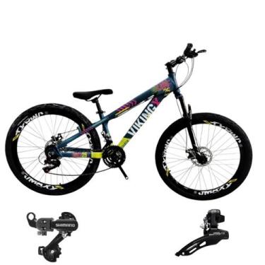 Imagem de Bicicleta Aro 26 Vikingx Aluminio Tuff 25 Mtb 24v Cambio Shimano Diant