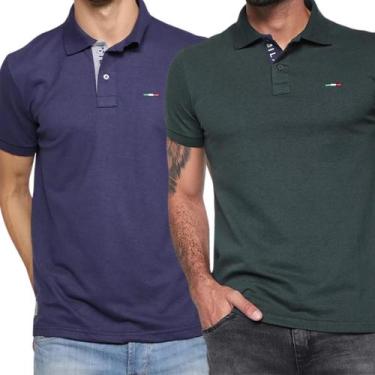 Imagem de Kit 2 Camisas Polo Itália Industrie Básica Estilo Piquet Premium Taman