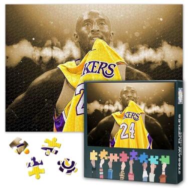 Imagem de Quebra-cabeças para adultos 1000 peças - Quebra-cabeça Kobe Bryant (27,5 x 19,7 polegadas), quebra-cabeças desafiadores de jogador de basquete Mamba Mentality para adultos, jogo familiar para homens e