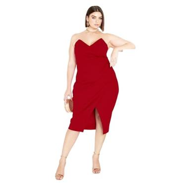 Imagem de City Chic Vestido plus size, vestido Luisa, Vermelho (Love Red), 50