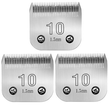 Imagem de SUNISSA 10# Lâminas de tosquiadeira para animais de estimação, lâminas de reposição, lâmina removível compatível com cortadores de cachorro andis/wahl/Oster, 3 peças