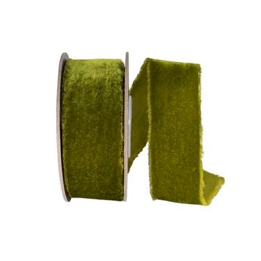 Imagem de Reliant Ribbon Fita de veludo com borda desgastada Dutchess, musgo