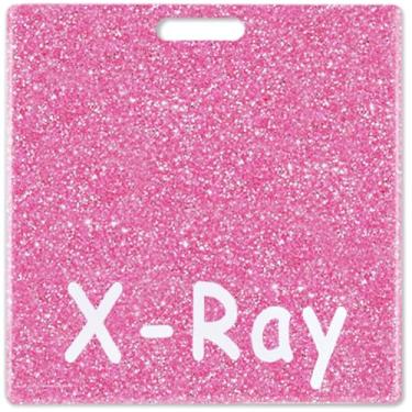 Imagem de Abamilaka Carretel de crachá de raio X, rosa, radiologia, porta-cartões, acessórios, colega de trabalho, enfermeira, xray, técnica, presentes, horizontal, glitter, acrílico, crachá, Buddies, etiquetas