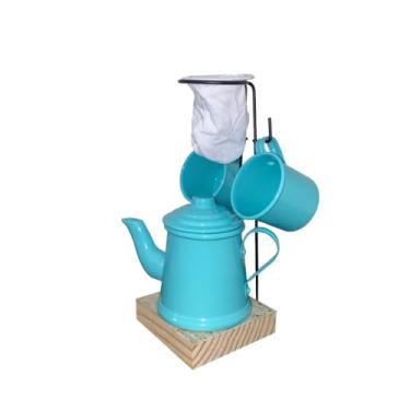 Imagem de Mini bule de café com filtro gourmet + 2 canecas de 90 ml(Tifany)