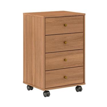 Imagem de Mesa de Cabeceira Presence 4 Gavetas Amêndoa