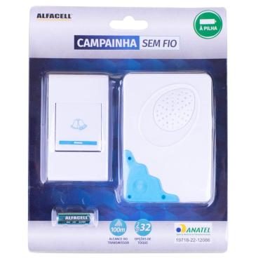 Imagem de Campainha sem Fio 32 Toques AL09028 Alfacell Bivolt