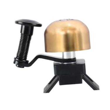 Imagem de UGPLM Campainha de bicicleta com som alto e claro, anel de guidão multifuncional e resistente, acessórios para ciclismo de montanha atividades ao ar livre, Ouro