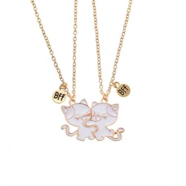 Imagem de Colar Amizade BFF para 2 gatos, combinando para casais, gargantilhas, melhores amigos, para mulheres, homens, joias de presente