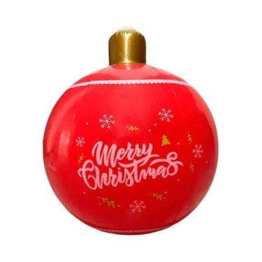 Imagem de Bola inflável gigante do Natal, grande bola decorada exterior, decoraç