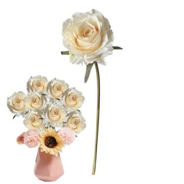 Imagem de Rosas Artificiais - Plantas Artificiais Resistentes Aos Raios UV Para Exterior | Decoração Floral Longa Duração Para Jardim Casamentos Festas Mesas De Hotel