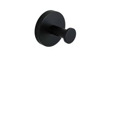 Imagem de Conjunto de banheiro preto fosco - Toalheiro, ganchos para roupão, suporte para papel higiênico - Kit de ferragens, gancho para roupão
