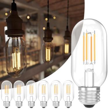 Imagem de Sunco Lighting Pacote Com 6 Lâmpadas Edison T45 Sunco, Lâmpada Led E26 Equivalente A 60 Watts, Tubular Decorativa Transparente Filamento Vintage, 7 W, 2700 K, Branco Suave, Regulável, 700 Lm, Base M