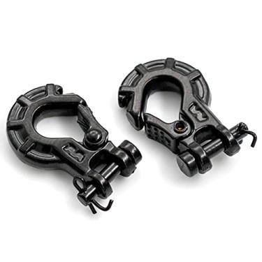 Imagem de Chusui Gancho de reboque de controle remoto, 2 peças de metal durável guincho gancho de reboque substituição de gancho para 1/10 TRAX4 axial SCX10 90046 90047 RR10 acessórios de modelo de carro