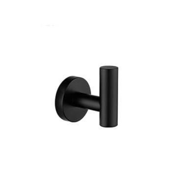 Imagem de Conjunto de acessórios para banheiro preto fosco - Suporte para papel higiênico, toalha de mão, casaco, gancho para roupão, aço inoxidável, gancho para roupão