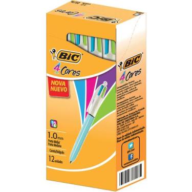 Imagem de Caixa com 12 Bic Caneta esferografica Bic 4 Cores