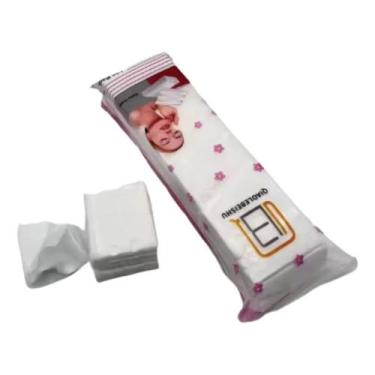 Imagem de Algodão quadrado puro com 120 unidades  para skincare, maquiagem e hig
