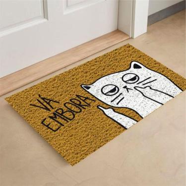 Imagem de Tapete Capacho Porta Gato Embora 60x40 Divertido Decorativo - Megatap