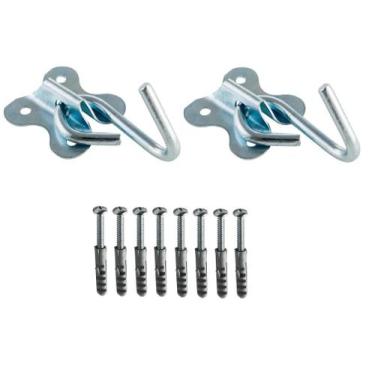 Imagem de Par Suporte Armador Gancho Para Rede Aço Reforçado Sobrepor Teto Ou Pa