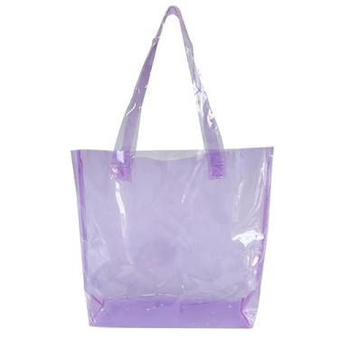 Imagem de TotePrint Bolsa de praia impermeável transparente 12,5 x 30 x 11 cm à prova de areia com alças, PVC resistente para piscina e viagens, B090-d2106-7-1012, Large