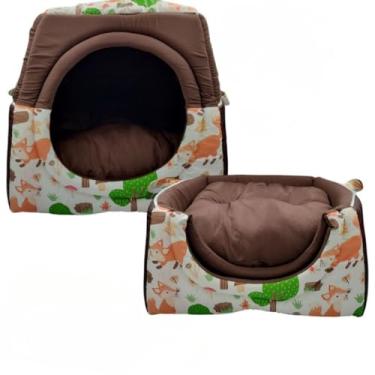 Imagem de Cama Caminha Túnel Toca iglu pet 2 em 1 Cachorro Gato Tamanhos M G GG(Raposa,GG 50x50)