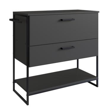 Imagem de Gabinete Para Banheiro Industrial Com Gaveta E Porta Sem Cuba Grafite