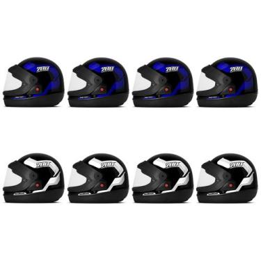 Imagem de Capacete Sport Moto 788 8 Unidades Azul - Branco 58 - PRO TORK, AZUL -