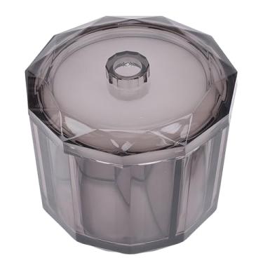 Imagem de Generic Q Dicas Suporte, Algodão Padrocolador 3 Compartimentos Transparentes Organizador de Maquiagem Preta Acrílica Com Tampa para Picadas de Fio