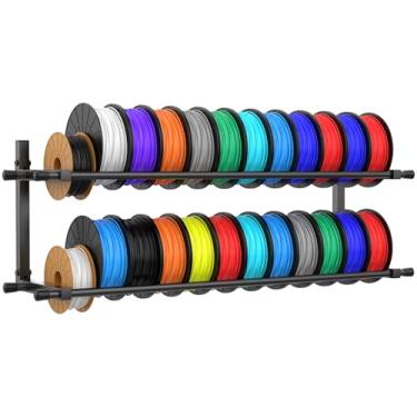 Imagem de Rack de armazenamento de filamento de impressora 3D, prateleira dobrável de metal resistente com espaçamento de orifício ajustável para rack de filamento TPU/ABS/nylon, acessórios de impressora 3D