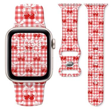 Imagem de Pulseira de relógio compatível com Apple Watch séries 10, 9, 8, 7, 6, 5, 4 e 3 Ultra SE, para mulheres e homens, pulseiras de silicone substituíveis para iWatch de 38 mm, 40 mm, 41 mm e 42 mm (fita de