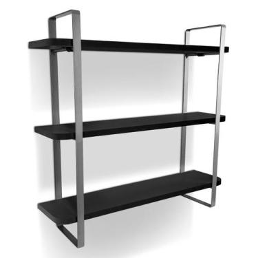 Imagem de Prateleira Tripla Nicho Hone Modelo Industrial Decoração Casa 60x15 Pr