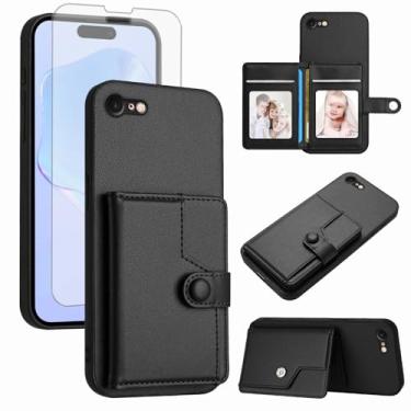 Imagem de Asuwish Capa de celular para iPhone 7/8/SE 2020/2022 capa carteira com protetor de tela RFID compartimento para cartão com suporte para celular iPhone7 iPhone8 7s 8s i SE2020 SE2022 2/2nd/3/3ª geração