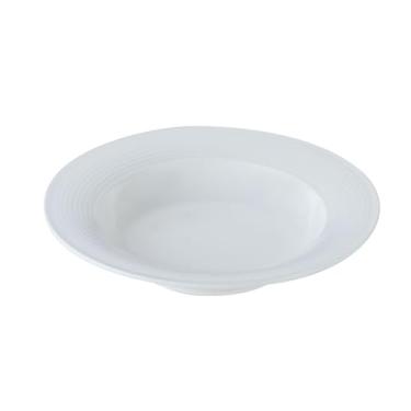 Imagem de Prato redondo simples de cerâmica para macarrão branco prato ocidental - 22 cm