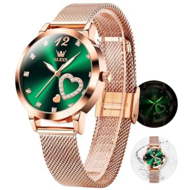 Imagem de OLEVS relógio feminino quartzo - pulseira ultrafina em aço inoxidável com malha respirável, mostrador luminoso e resistente à água 30m - presente elegante para mulheres