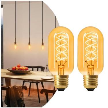 Imagem de Lâmpadas LED AMDTU E26 Edison 7W 600lm 2200K T45 Amber Glass, pacote c