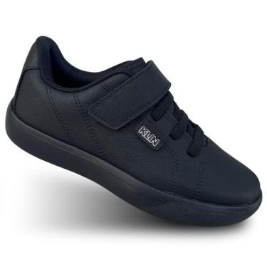 Imagem de Tênis Infantil Escolar Todo Preto Sem Cadarço Klin College 323022, 323