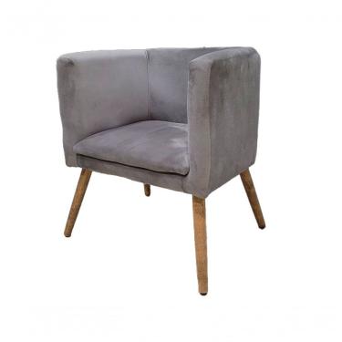 Imagem de Poltrona Panamera Para Sala Cadeira Elegante Com Apoio De Braço Em Veludo Sentô Prata