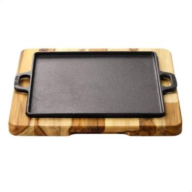 Imagem de Chapa Ferro 24x24 cm e Suporte de Madeira