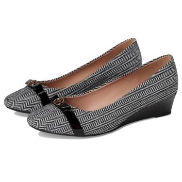 Imagem de Cole Haan Malta Wedge feminino, Hbone Text/Blk Pat, 37