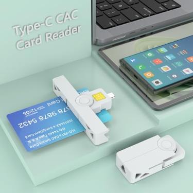 Imagem de Mini leitor de cartão inteligente CAC para tipo C, USB-C DOD dobrável cartão de crédito de acesso comum militar/banco IC/ID governamental/cartão de chip PIV CAC com Windows, Mac OS para telefones