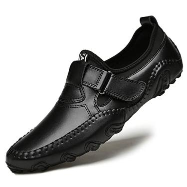 Imagem de mitvr Sapatos Casuais Masculinos De Couro, Mocassins, Náuticos, Preto, 40Eu=8 M Eua