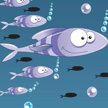 Imagem de Papel de Parede Adesivo Infantil Fundo do Mar - 048 - Multimpressão