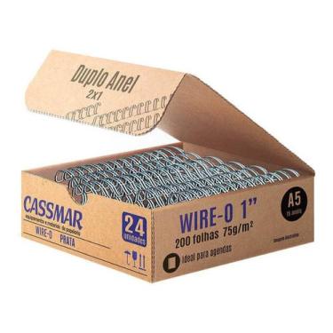 Imagem de Wire-o para Encadernação 2x1 A5 Prata 1 para 200 fls 24un - Cassmar