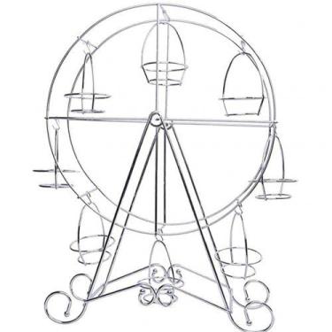 Imagem de Suporte de bolo roda gigante de metal suporte de cupcake casamento festa de aniversário suporte de bolo rack de exibição de cupcake lanches sobremesa suporte de exibição prato de bolo doces cupcake