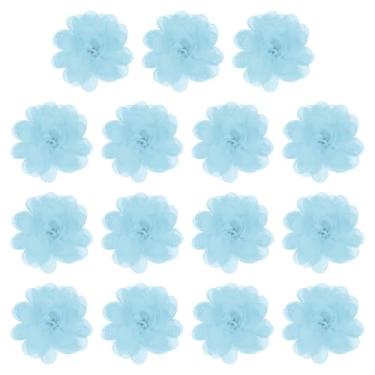 Imagem de YELARXI Flores de chiffon, apliques de tecido de costura, apliques de flores de chiffon - adequado para (mulheres/artesanato faça você mesmo/tiaras/acessórios de cabelo/casamento/festa/corsage) pacote