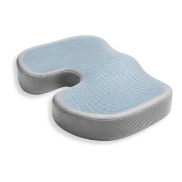 Imagem de Almofada Cóccix e Lombar Ortopédica Espuma Gel de Alta Densidade Ergonômica Suporte para Cóccix e Coluna para Escritório Casa e Carro