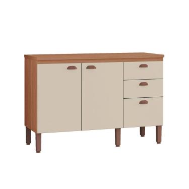 Imagem de Balcão Grande Cozinha Jéssica New 100% MDF Tuboarte 2 Portas 3 Gavetas