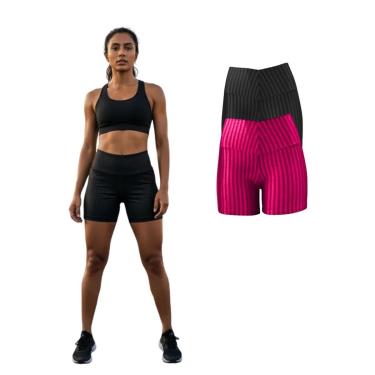 Imagem de Kit Com 2 Short Legging 3D Academia Fitness Feminino-Feminino