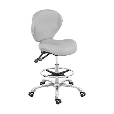 Imagem de Grace & Grace – Cadeira rolante com encosto e apoio para os pés para computador, estúdio, oficina, sala de aula, laboratório, balcão, escritório em casa, cadeira de trabalho em casa, cadeira de mesa