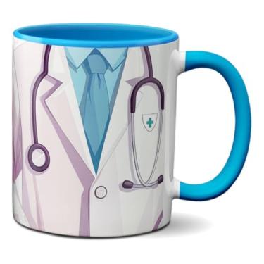 Imagem de Caneca Médico Jaleco Medicina Arte Compartilhar A Vida (Azul)