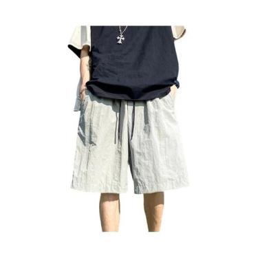 Imagem de Calças Curtas Casuais De Verão Para Homens Com Cordão, Estilo Baggy, M